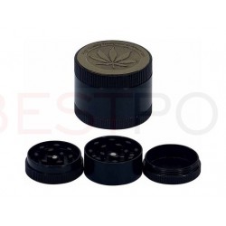 MŁYNEK do tytoniu 3-częściowy 30MM METALOWY LIŚĆ REMO