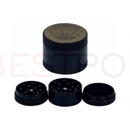 MŁYNEK do tytoniu 3-częściowy 30MM METALOWY LIŚĆ REMO
