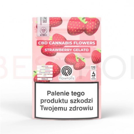Susz Konopny CBD Strawberry Gelato Flowrolls z akcyzą 5g